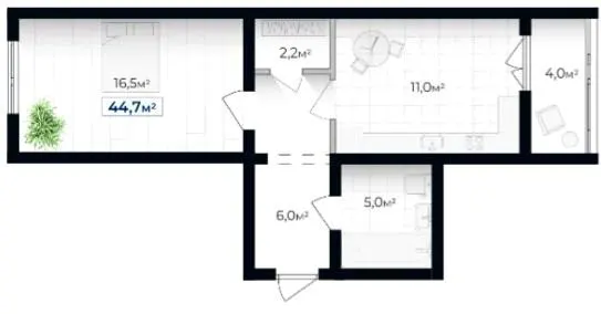 ЖК Козацький — 44.7 м²