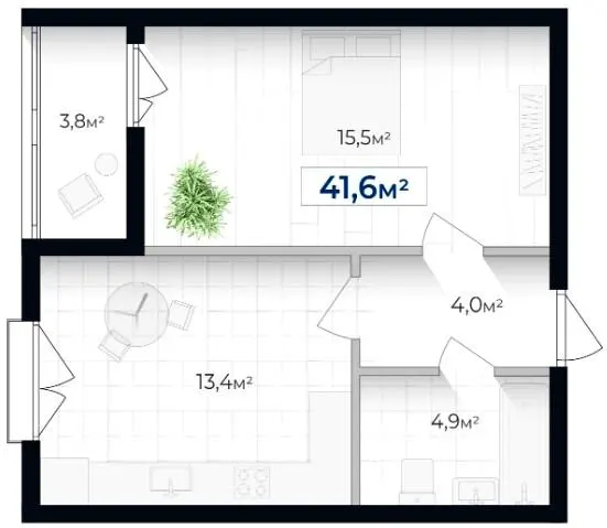 ЖК Козацький — 41.6 м²