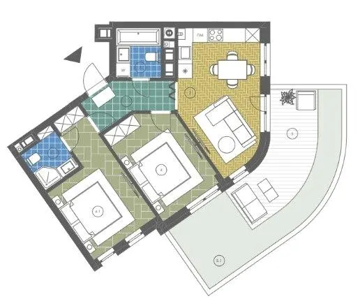 ЖК Gravity Park — 61.2 м²