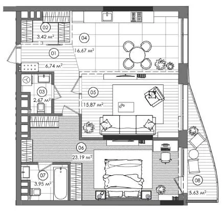 ЖК Creator City — 74.2 м²