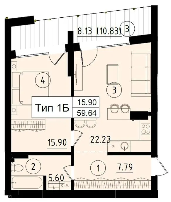 ЖК Royal Park — 59.6 м²