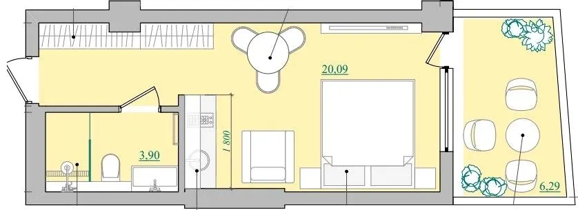 Апарт-готель NEBO — 25.8 м²