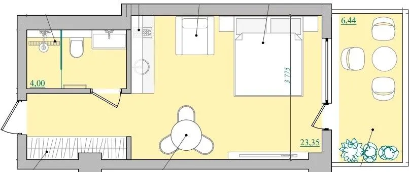 Апарт-готель NEBO — 29.2 м²