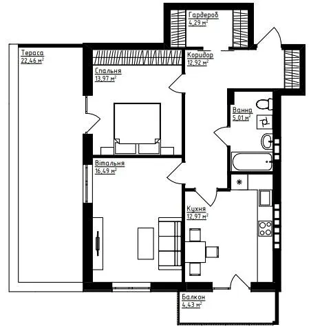 ЖК FAMILY HOUSE — 73.6 м²