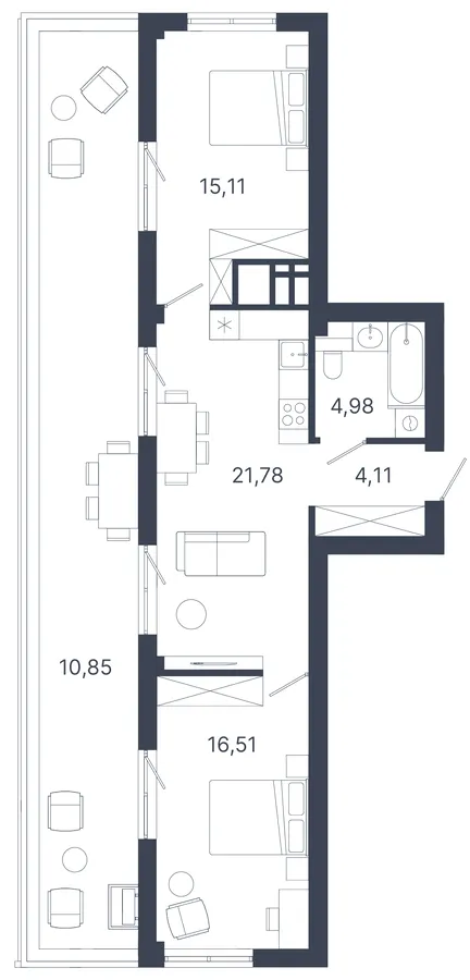 ЖК Шелест — 73.3 м²