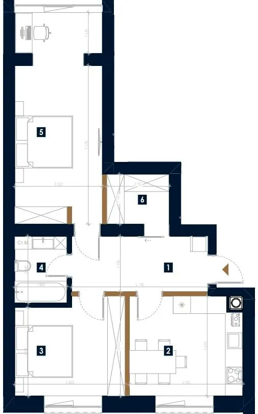 ЖК ATMOSFERA — 65.4 м²