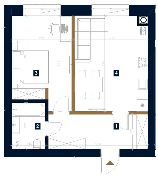 ЖК ATMOSFERA — 51.3 м²