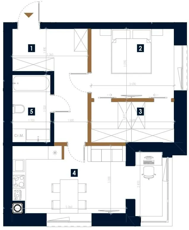 ЖК ATMOSFERA — 55.1 м²