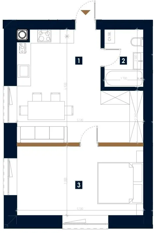 ЖК ATMOSFERA — 43.5 м²