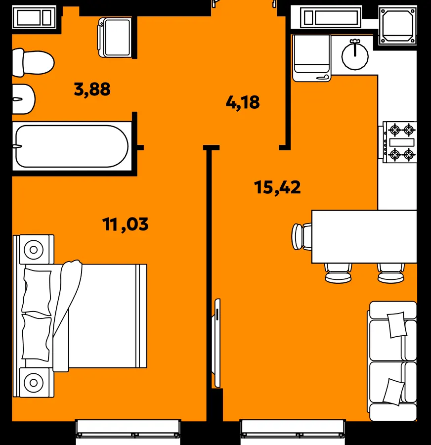 ЖК CONTINENT WEST — 34.6 м²