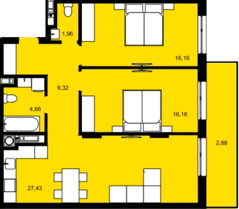 ЖК CONTINENT MODERN — 78.6 м²
