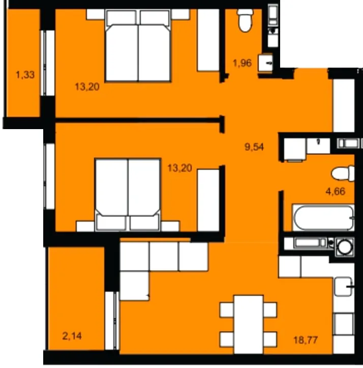 ЖК CONTINENT MODERN — 64.8 м²