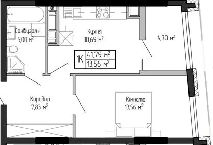 ЖК Спортивний — 41.8 м²