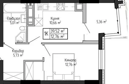 ЖК Спортивний — 39.5 м²