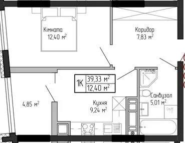 1-комнатная квартира, 39 м², вул. Спортивна, Тернополь — фото 1