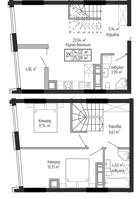 ЖК Спортивний — 74 м²