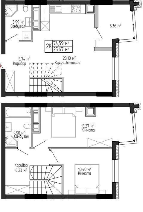 ЖК Спортивний — 74.6 м²