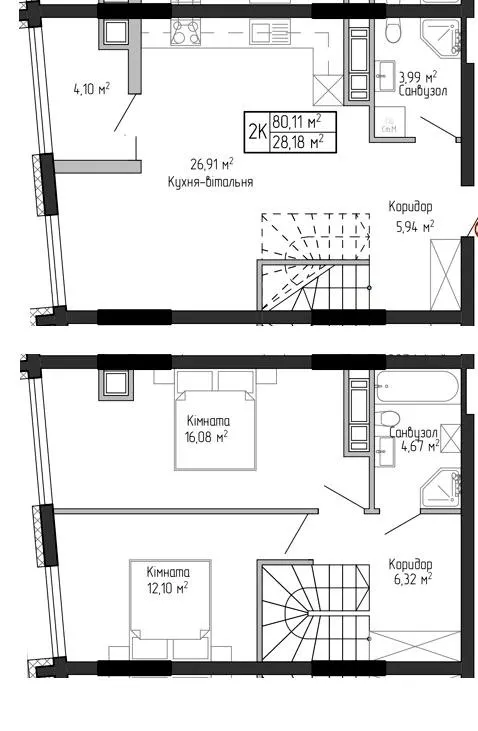ЖК Спортивний — 80.1 м²