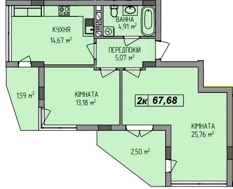 ЖК AurA — 67.7 м²