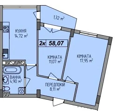 ЖК AurA — 58.1 м²