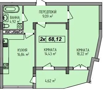 ЖК AurA — 68.1 м²