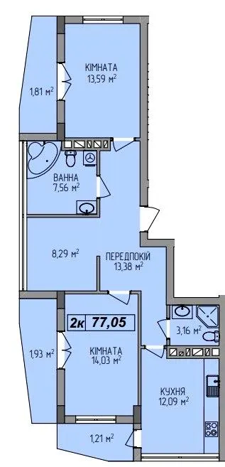 ЖК AurA — 77.1 м²