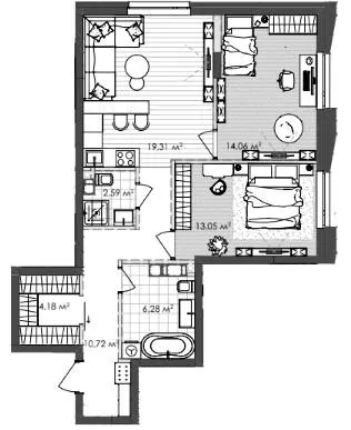 ЖК Krauss Gallery — 70.4 м²