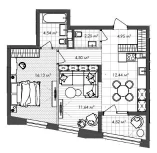 ЖК Krauss Gallery — 59.5 м²