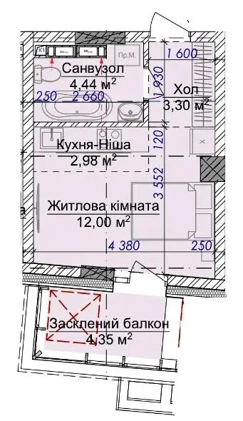 ЖК VILNYI — 26.3 м²