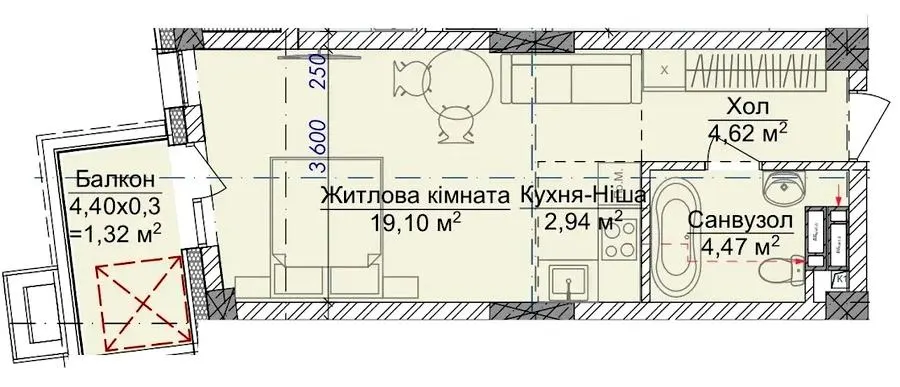 ЖК VILNYI — 34.5 м²