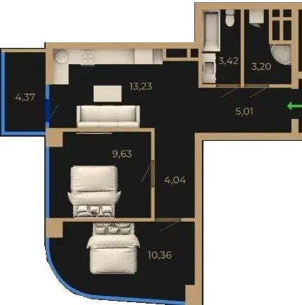 ЖК VILNYI — 53.3 м²