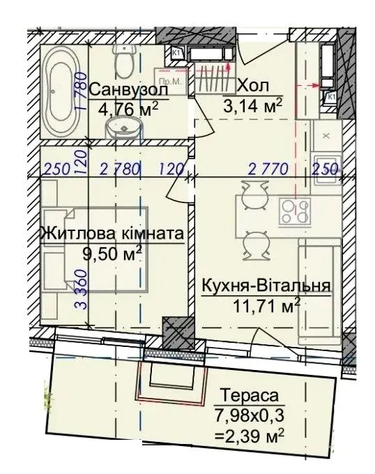 ЖК VILNYI — 31.5 м²