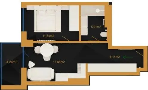 ЖК VILNYI — 40.8 м²