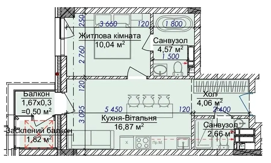 ЖК VILNYI — 40.5 м²