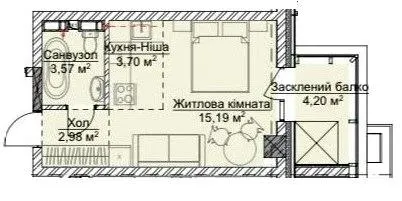 ЖК VILNYI — 29.6 м²