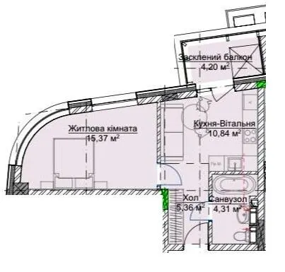 ЖК VILNYI — 40.1 м²