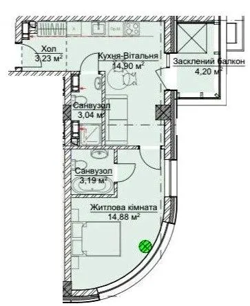 ЖК VILNYI — 43.8 м²