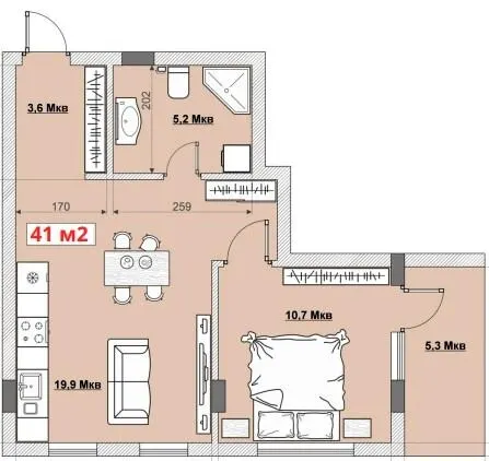 ЖК MISTO — 41 м²