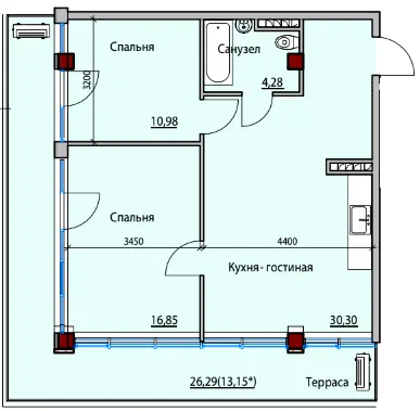 ЖК ITOWN ART — 73.1 м²