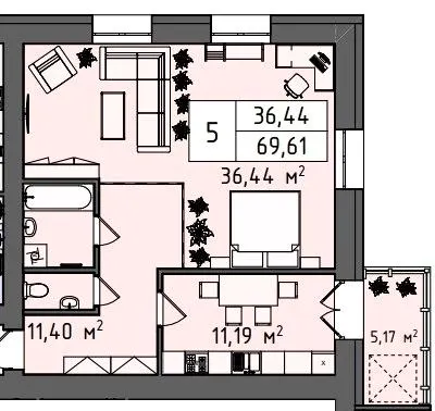 ЖК Стокгольм — 69.6 м²