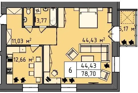 ЖК Стокгольм — 78.7 м²