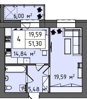 ЖК Стокгольм — 51.3 м²