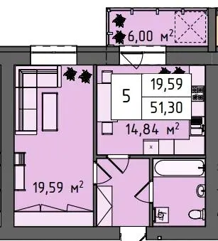 ЖК Стокгольм — 51.3 м²