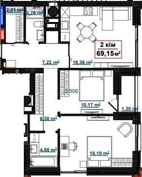ЖК PARK AVENUE premium — 69.2 м²