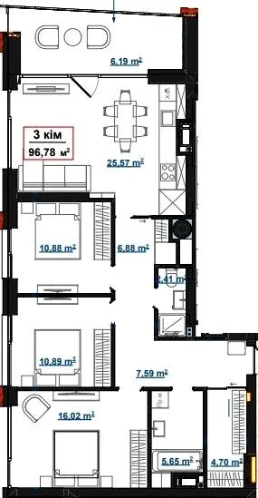 ЖК PARK AVENUE premium — 96.8 м²