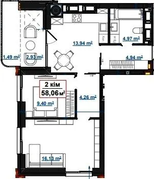 ЖК PARK AVENUE premium — 58.1 м²