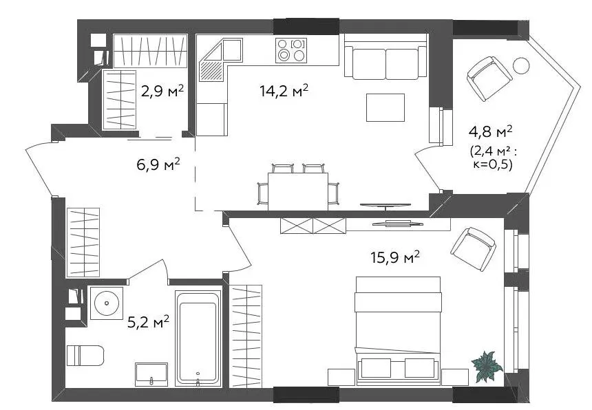 ЖК Fjord — 47.5 м²
