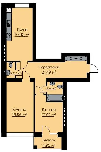 ЖК Світло — 75 м²