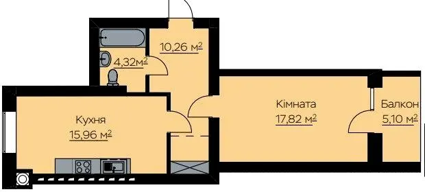 ЖК Світло — 49.9 м²