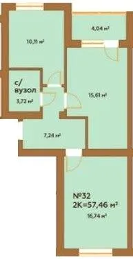 ЖК Гранд Віллас — 57.5 м²